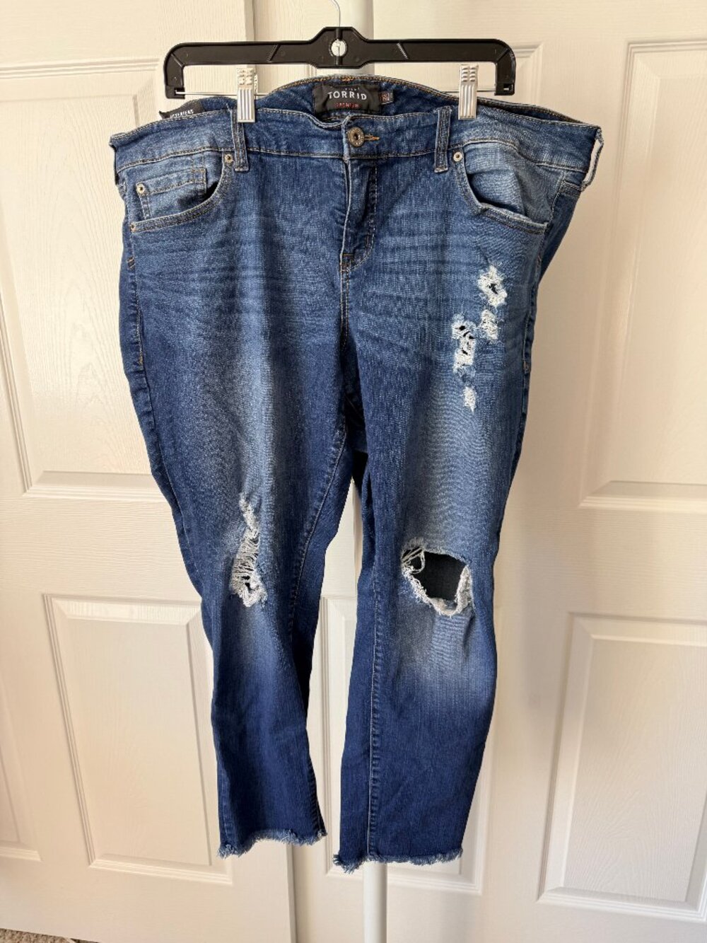 Torrid Premium Distressed Boyfriend Dark Wash Jeans 22